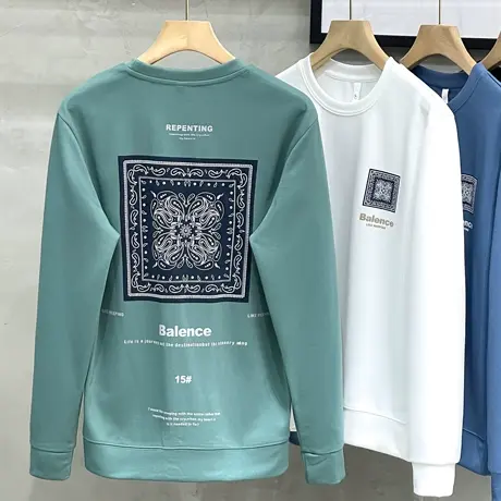 卫衣男春秋新款韩版潮流宽松休闲男士春季上衣打底衫男装长袖t恤商品大图