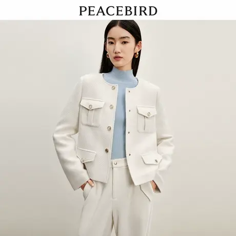 【断码清仓】太平鸟肌理感小香风外套女箱型高级感短款外套女图片