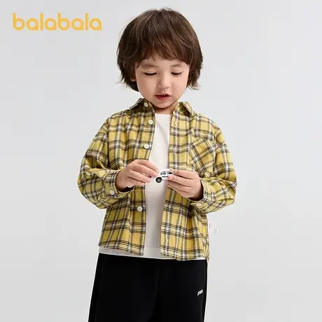 巴拉巴拉儿童衬衫长袖亲子装2025新款秋装舒适超柔绒宽松柔软亲肤图片