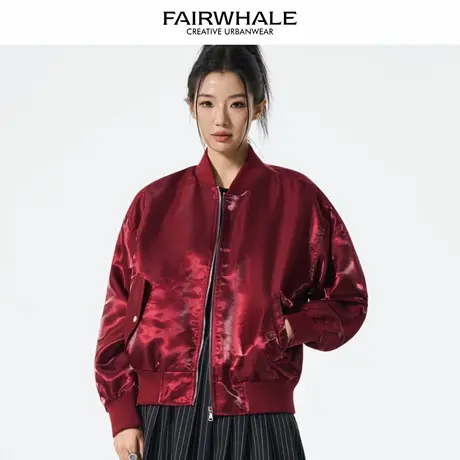 马克华菲美式复古棒球服女2025新款春秋宽松休闲百搭情侣装外套潮图片