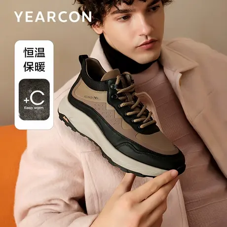意尔康棉鞋男2025秋冬加绒保暖运动鞋高帮厚底缓震户外系带休闲鞋商品大图