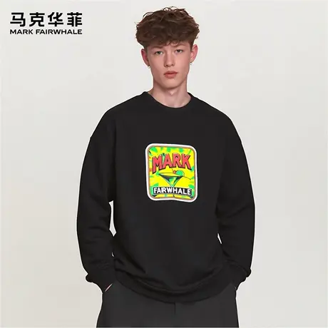 马克华菲 deer 复古高街新款秋季男女款无帽卫衣潮牌情侣男士上衣商品大图