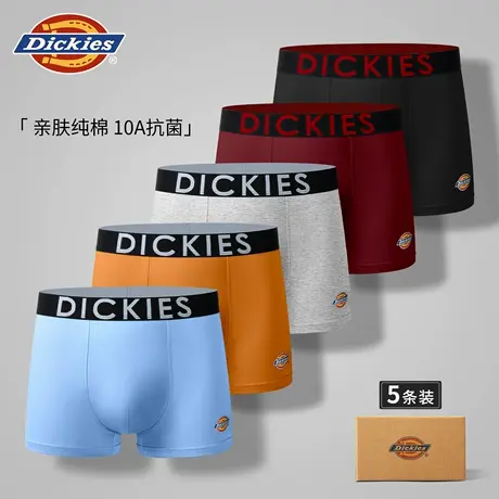 Dickies男士内裤2025新款纯棉抗菌透气字母平角裤男生四角短裤头商品大图