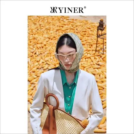 YINER音儿女装秋季长袖一粒扣小香风宽松西装外套图片