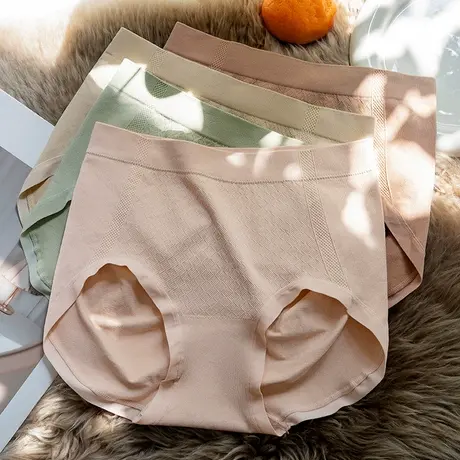 3D蜜桃臀~弹力内裤女士大码纯棉裆中高腰三角包臀打底短裤薄款商品大图