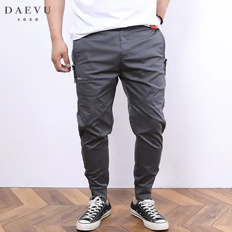 大依无忧夏款年青薄料大号弹力潮胖子束脚加肥加大码男士休闲裤商品大图