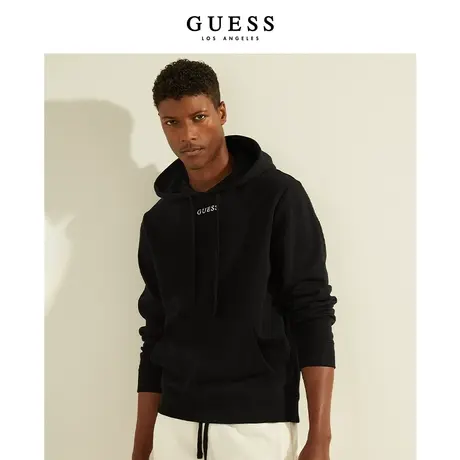 【38上新季】GUESS 男舒适通勤oversize字母LOGO连帽套头卫衣商品大图