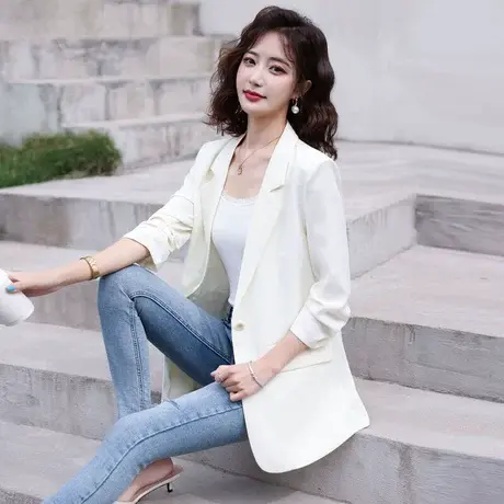 时尚气质西装上衣外套2022年夏季新款女士休闲简约上班族通勤上衣商品大图