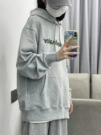 国潮牌美式小个子连帽卫衣女春秋款oversize情侣复古港味chic上衣图片