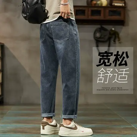 春季春秋款广州新塘牛仔裤男士直筒宽松九分休闲裤子男款夏季男裤商品大图