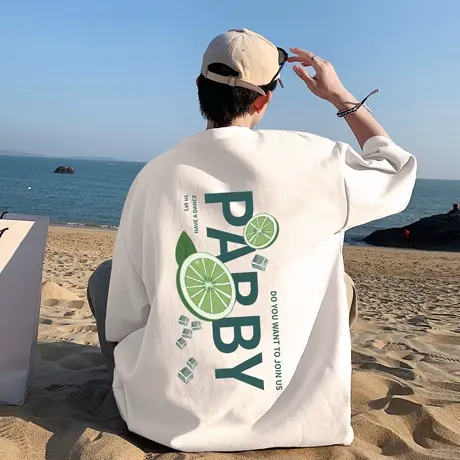 夏季短袖男美式潮牌320g重磅t恤潮流二本针精梳棉盐系男友风半袖图片