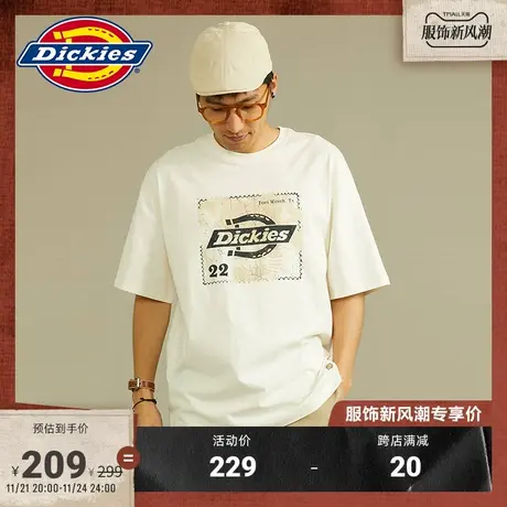 Dickies商场同款秋冬新款工装风短袖T恤 圆领印花男女情侣图片