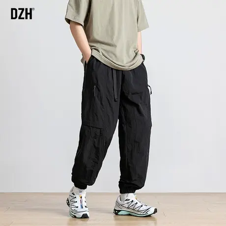 男士黑色机能工装裤男宽松束脚2024年新款春夏裤子高街vibe休闲裤商品大图