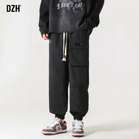 男士日系慵懒坠感速干裤休闲裤男秋季黑色裤子男款2023新款束脚裤图片