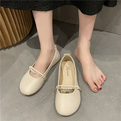 2024年夏季新款浅口平底仙女适合搭配小裙子的单鞋女温柔风豆豆鞋商品大图