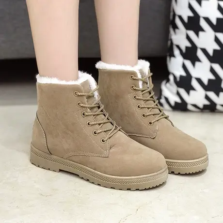 断码清仓冬鞋加绒女鞋秋冬季一脚蹬马丁雪地短靴学生懒人加厚棉鞋图片