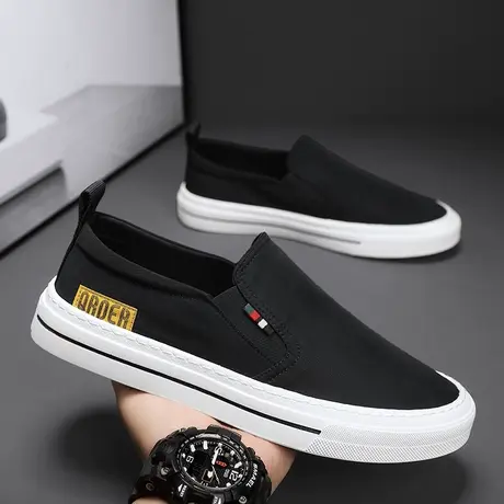 帆布男鞋2025新款夏季薄款透气运动休闲板鞋欧洲站雨伞布懒人布鞋图片