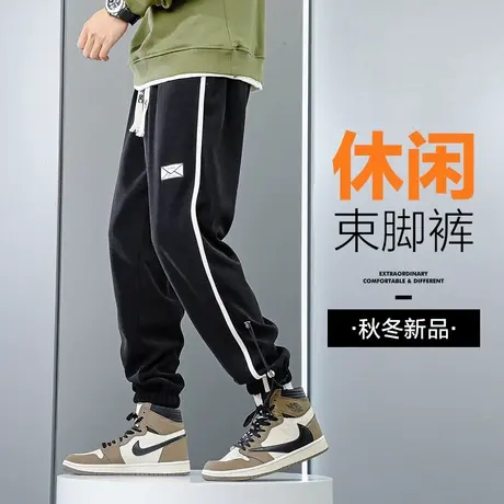 秋冬季运动卫裤男士休闲裤2023新款条绒灯芯绒裤男裤子防风裤男款商品大图