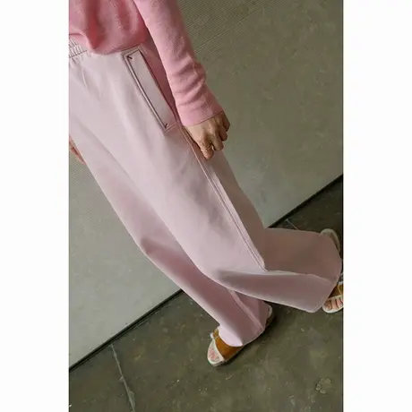 2023冬季新款女装时尚宽松简约运动休闲百搭松紧直筒女士卫裤长裤图片