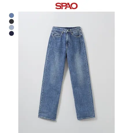 SPAO韩国同款秋冬女士简约时尚宽松长裤牛仔裤SPTJEA9G51商品大图