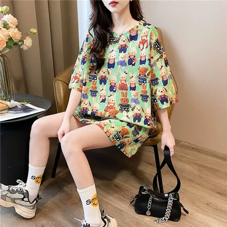 2024夏季爆款情侣装女装设计感小众别致上衣正肩短袖t恤ins潮体恤商品大图