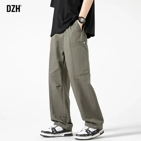 男士军绿色工装裤子男春季直筒宽松休闲裤男款阔腿长裤2024年新款商品大图