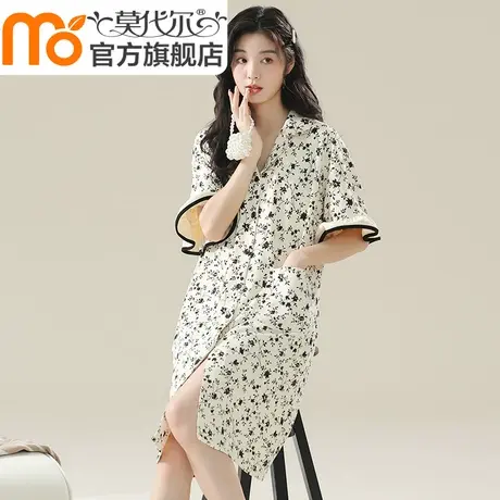 莫代尔睡衣女夏季纯棉短袖睡裙2024年新大码高级感家居服可外穿商品大图