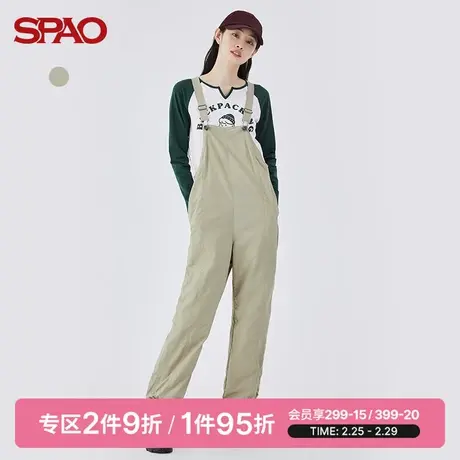 SPAO女士背带裤春季新款休闲宽松工装背带长裤SPTCC37S22图片