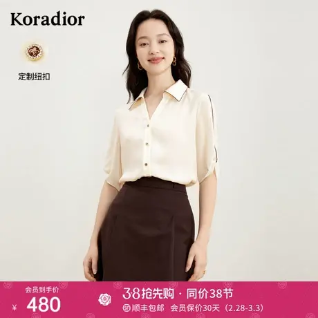 珂莱蒂尔新款高级感职业通勤polo领衬衫上衣女设计感小众法式衬衣图片