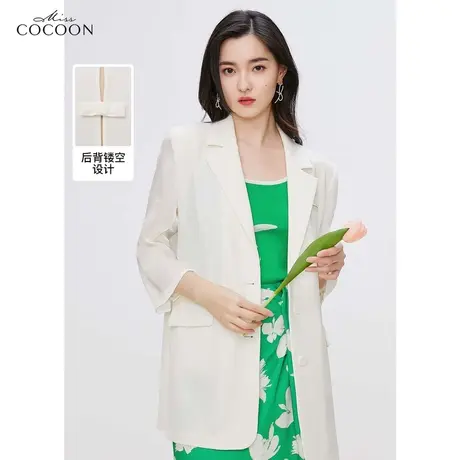 miss COCOON法式高级感外套女2023新款夏季轻薄设计感西装外套商品大图