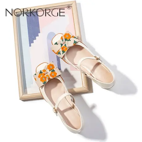 原创新款2024复古配裙子白色Lolita玛丽珍单鞋女真皮蝴蝶结高跟鞋图片