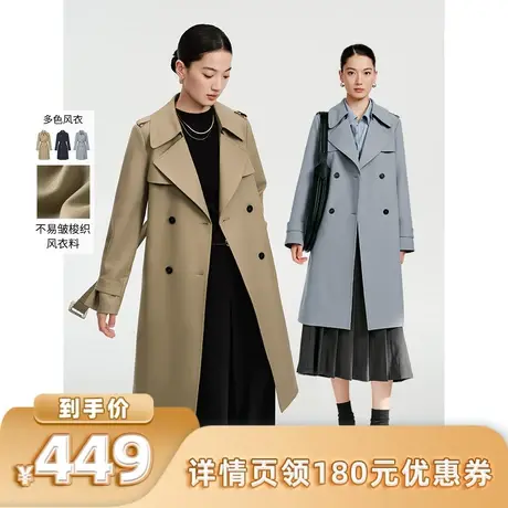 【李佳琦直播间】衣香丽影春季新款三色不易皱中长款风衣外套女图片