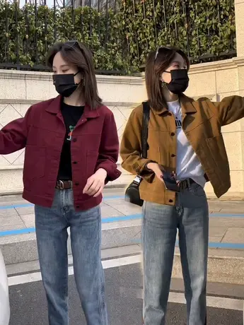休闲短外套2023年春秋季新款韩版洋气减龄显瘦夹克上衣牛仔外套女商品大图