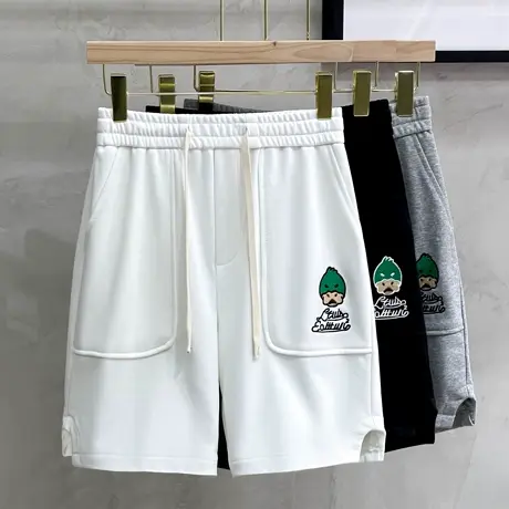 夏季工装休闲短裤男外穿潮流运动五分裤宽松趣味小鸭卫裤直筒中裤商品大图