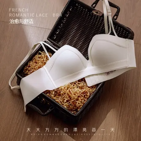 新款无痕内衣女小胸聚拢显大上托防下垂收副乳无钢圈性感文胸罩商品大图