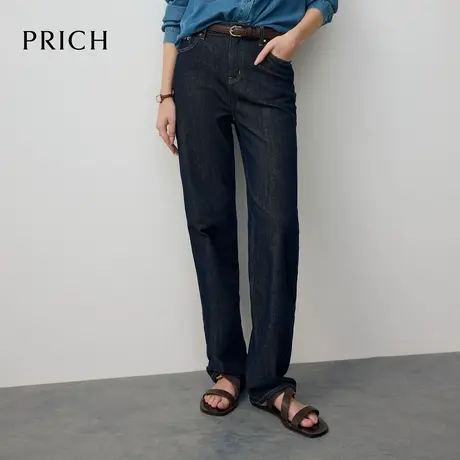 【超能小太阳】PRICH复古简约宽松直筒牛仔裤2025早秋新款图片