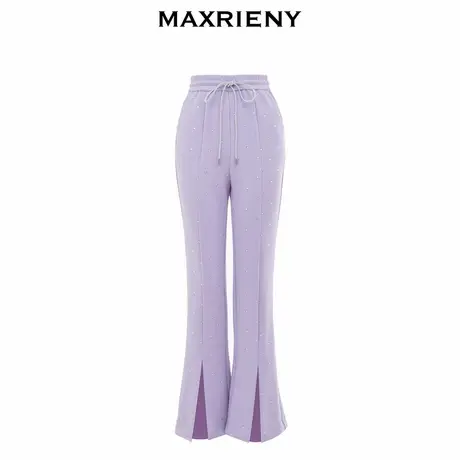 【奥莱】MAXRIENY微喇烫钻长裤秋季休闲卫裤图片