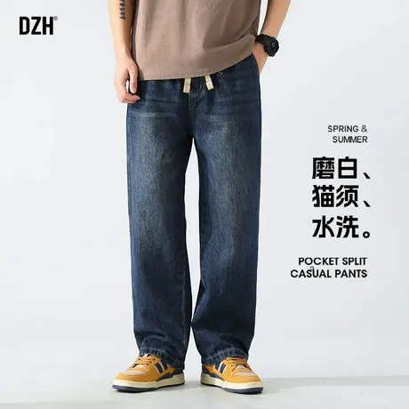 深蓝色牛仔裤男直筒青少年裤子男士2025新款今年流行爆款休闲男裤商品大图