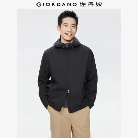 佐丹奴防风夹克男秋冬新款户外双头拉链宽松连帽风衣外套01075075商品大图
