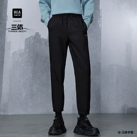 HLA/海澜之家三体联名系列休闲裤25秋冬新三体&SSS联合印花卫裤男商品大图