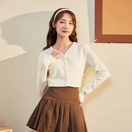 唐狮V领长袖T恤女秋冬季新款纯色针织打底衫修身显瘦内搭上衣图片