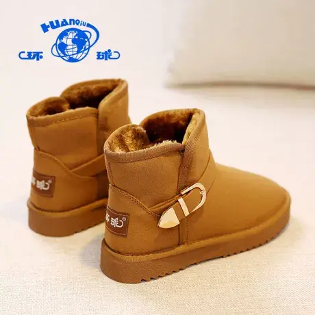 环球短筒雪地靴女冬季休闲百搭爆款棉鞋加绒保暖学生平底短靴子潮图片