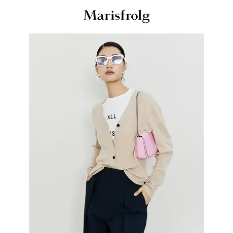 【轻密针织】玛丝菲尔针织衫春装羊毛桑蚕丝小香风开衫毛衣图片