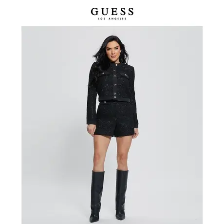 GUESS 女士小香风撞边休闲时尚短裤-W3BD93WFQH0图片