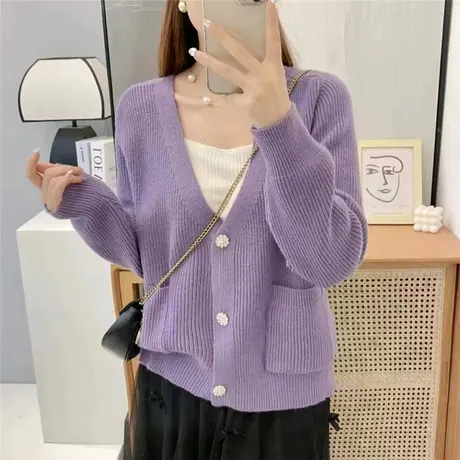 初秋女士毛衣外套早秋季2023年新款洋气爆款针织开衫上衣女春秋装商品大图