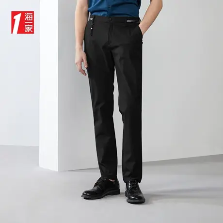 海一家简约时尚长裤夏季舒适中腰中年男士休闲裤商品大图