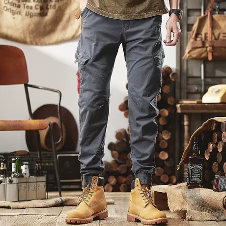 Modi Nick/摩帝尼克品质男装男士修身直筒潮牌工装裤潮流束脚裤子商品大图