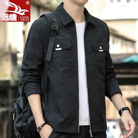 男士夹克春秋款帅气百搭休闲潮流上衣2023年秋季新款工装外套男款商品大图