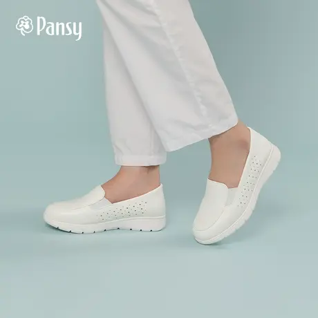 Pansy日本女单鞋平底软底舒适防滑上班鞋护士鞋小白鞋不累脚119图片