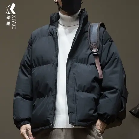 希越2023冬季新款保暖棉衣男宽松大码保暖立领面包服男士棉服外套图片